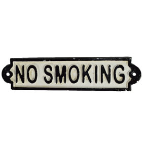 No Smoking Cast Iron Sign Plaque Door Wall Fence Post Cafe Shop Pub Hotel Bar