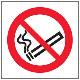 NO SMOKING Sign - Warning Prohibit Logo - Self Adhesive Vinyl 80x80mm