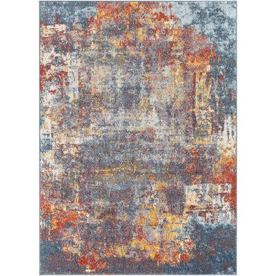 NOA Abstract Modern Marble Burnt Orange Area Rug 140 x 200 cm