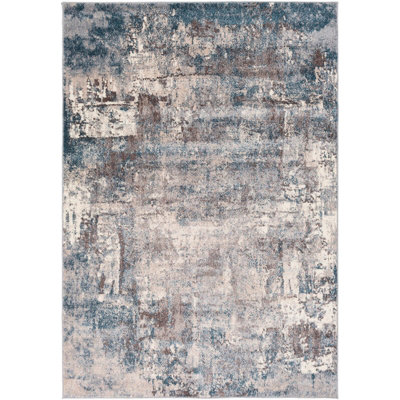NOA Abstract Modern Marble Teal Area Rug 160 x 213 cm