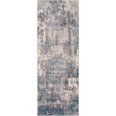 NOA Abstract Modern Marble Teal Area Rug 60 x 90 cm