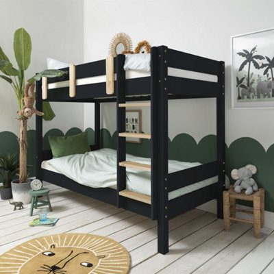 Noa & Nani Bunk Bed Contemporary with Olaf Trundle in Anthracite Una