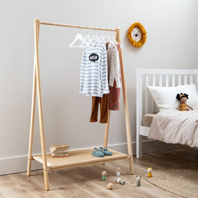Noa & Nani Clothes Rail and Shoe Rack In Natural Rattan Nelly