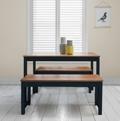 Noa & Nani Dining Table with 2 Benches in Anthracite Annika