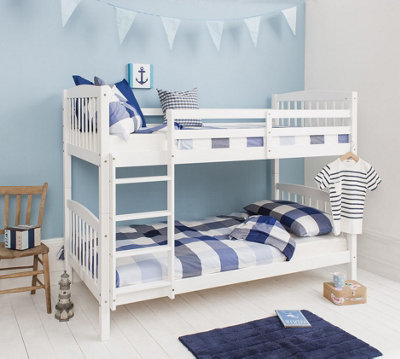 Noa & Nani Kids Bunk Bed in White with 2 Single Mattresses Brighton