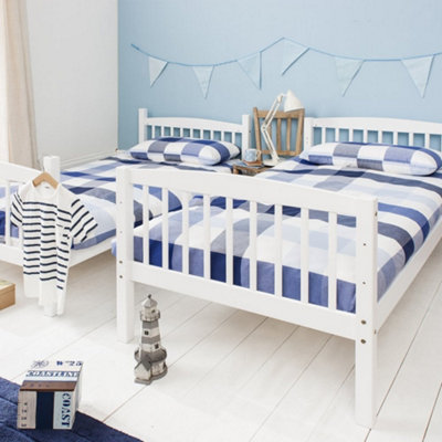 Noa & Nani Kids Bunk Bed in White with 2 Single Mattresses Brighton