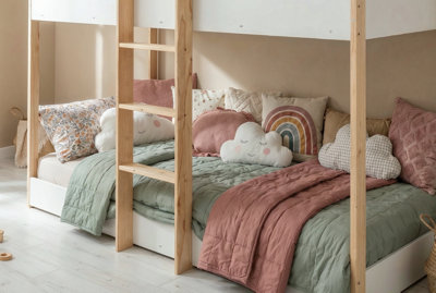Noa & Nani Kids Bunk Bed Single in Pine and White Svea
