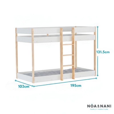 Noa & Nani Kids Bunk Bed Single in Pine and White Svea