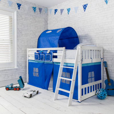 Noa & Nani Kids Solid Wood Bunk Bed Low with Blue Package in Classic ...
