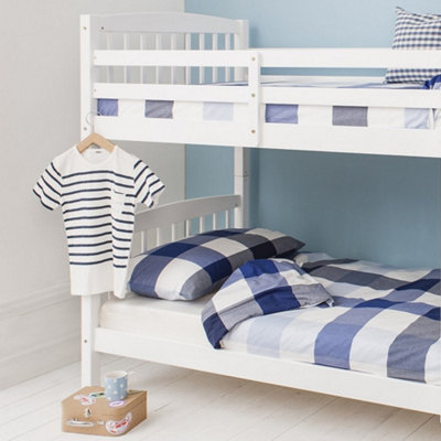 Noa & Nani Kids Solid Wood Bunk Bed with 2 Single Beds in White Brighton