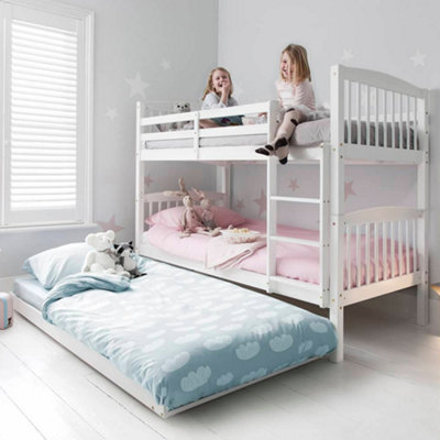 Noa & Nani Kids Solid Wood Bunk Bed with Matheus Pull out Trundle in ...