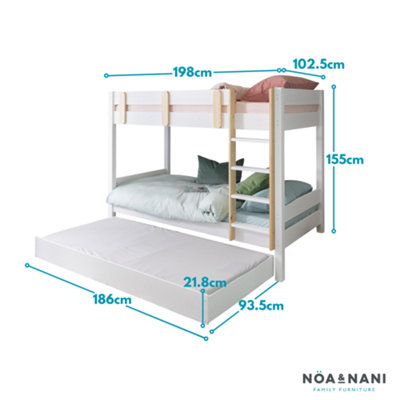 Noa & Nani Kids Solid Wood Bunk Bed with Olaf pull out Trundle in ...