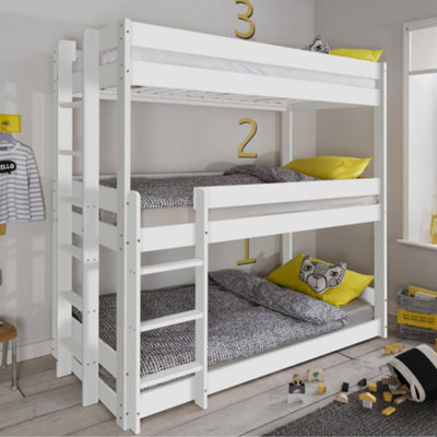 Noa & Nani Kids Solid Wood Triple Bed Bunk Triple Sleeper in Classic ...