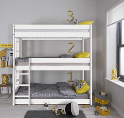 Noa & Nani Kids Solid Wood Triple Bed Bunk Triple Sleeper in Classic ...