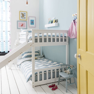 Noa & Nani Low Kids Solid Wood Cabin Bed with Bunk Underbed, Play Area ...