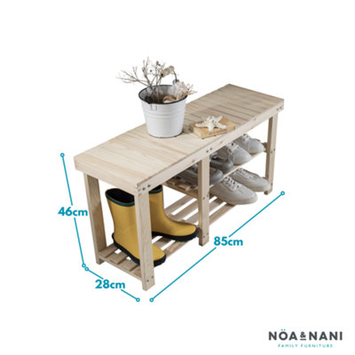 Noa & Nani Pine Shoe Rack in Natural Pine Einar