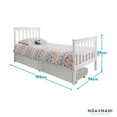 Noa & Nani Single Bed 3ft Frame with 4 Pull Out Storage Drawers in ...