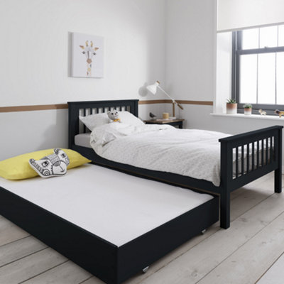 Noa & Nani Single Bed Frame with Olaf Pull Out Trundle in Anthracite ...