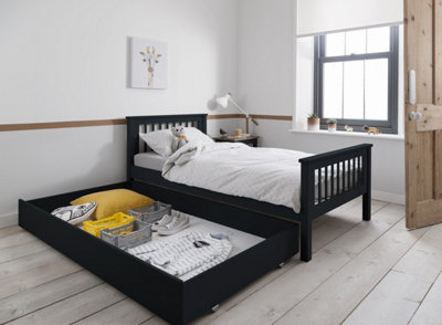 Noa & Nani Single Bed Frame with Olaf Pull Out Trundle in Anthracite ...