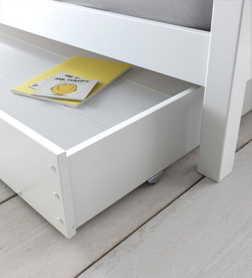 Noa & Nani Single Bed Frame with Olaf pull out Trundle in White Hampshire