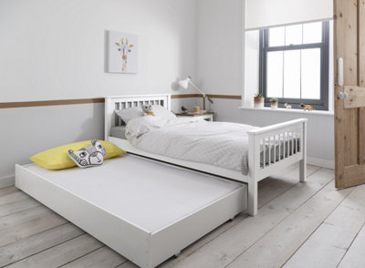 Noa & Nani Single Bed Frame with Olaf pull out Trundle in White Hampshire