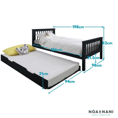Noa & Nani Single Bed Frame with Spacesaver Pull Out Trundle in ...