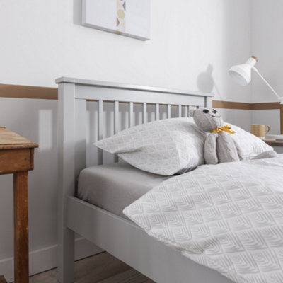 Noa & Nani Single Bed Frame with Spacesaver Pull-Out Trundle in Grey ...