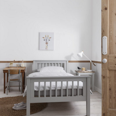 Noa & Nani Single Bed Frame with Spacesaver Pull-Out Trundle in Grey ...