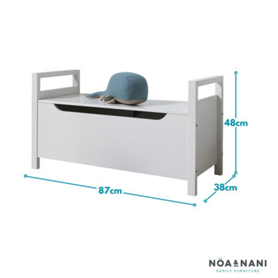 Noa & Nani Toy Box with Cushion in Classic White Osman