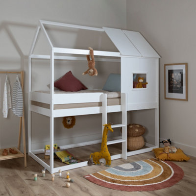 Noa & Nani Treehouse Kids Solid Wood Midsleeper Cabin Bunk Bed in ...