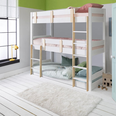 Noa & Nani Triple Bunk Bed Triple Sleeper in Classic White & Pine Una