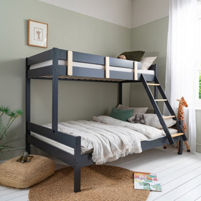Noa & Nani Triple Kids Solid Wood Bunk Bed with Single and Double Bed ...
