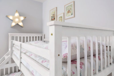 Noa & Nani Triple Kids Solid Wood Bunk Bed with Single and Double Bed ...