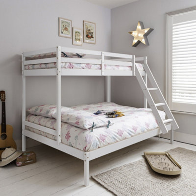 Noa & Nani Triple Kids Solid Wood Bunk Bed with Single and Double Bed ...