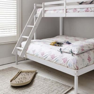 Noa & Nani Triple Kids Solid Wood Bunk Bed with Single and Double Bed ...
