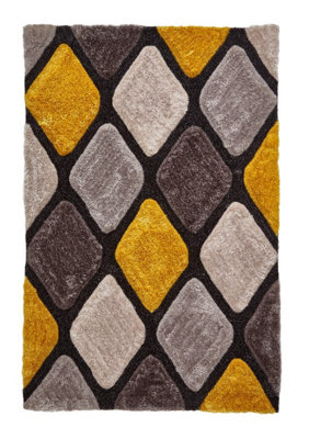 Noble House NH9247 Grey Yellow Rug By Think Rugs-120cm X 170cm