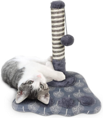 Nobleza 16 Tall Cat Scratching Post 40cm Claw Scratcher Natural Sisal Scratch Tree with Ball for Indoor Cat Kitten 36x36x40cm