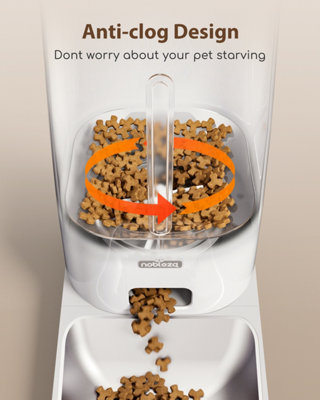 Nobleza 4L Automatic Cat Feeder APP Control 2.4G WiFi Smart Dry Food Dispenser with Stainless Steel Bowl 10s Voice Recorder