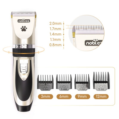 Nobleza Dog Clippers Cordless Professional Pet Grooming Kit Dog Trimmer Low Noise Dog Hair Clipper with