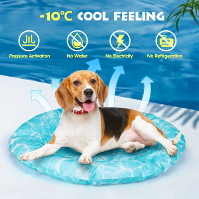 Nobleza Dog Cooling Mat Cat Self Cooling Bed with Safe Gel Round Bed Mattress Indoor Cat Bed Oxford Great for Small Dogs Cats. DIY at B Q
