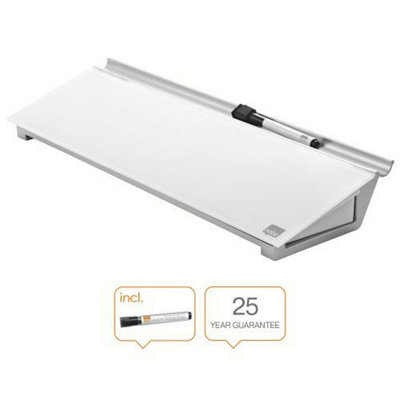 Nobo Desktop Whiteboard Pad With Dry Erase Glass Surface 458x154mm
