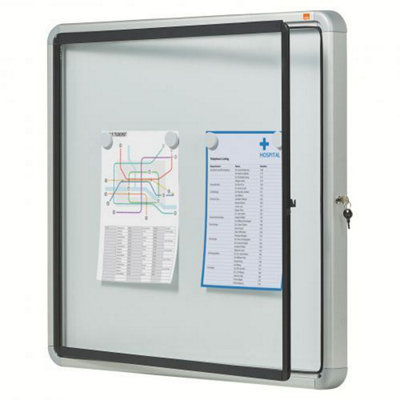 Nobo Premium Plus Outdoor Magnetic Lockable Notice Board 709x668mm Fits 6 x A4 Sheets