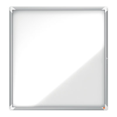 Nobo Premium Plus Outdoor Magnetic Lockable Notice Board 924x970mm Fits 12 x A4