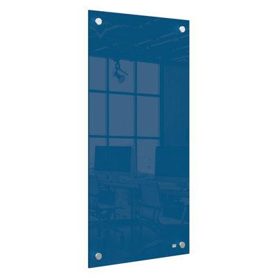 Nobo Small Glass Whiteboard Panel Blue 300x600mm