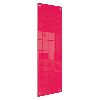 Nobo Small Glass Whiteboard Panel Red 300x900mm