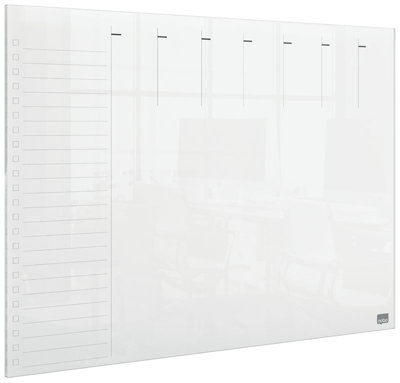 Nobo Transparent Acrylic Desktop or Wall Mounted Mini Whiteboard Weekly Planner A3