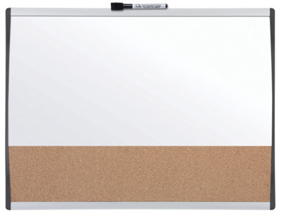 Nobo White Magnetic Whiteboard with Cork Notice Board Small 585x430mm