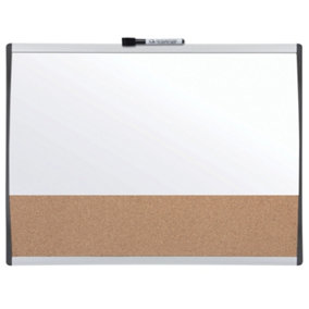 Nobo White Magnetic Whiteboard with Cork Notice Board Small 585x430mm