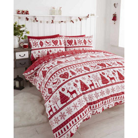 Noel Red Double Duvet Cover and Pillowcases