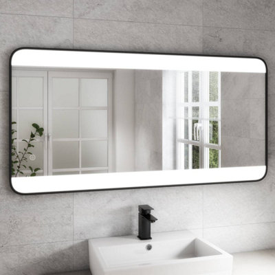 Noir 1200mm x 600mm Black Frame Mirror with Colour Change (11852)